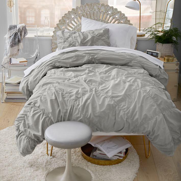 ruched diamond duvet cover